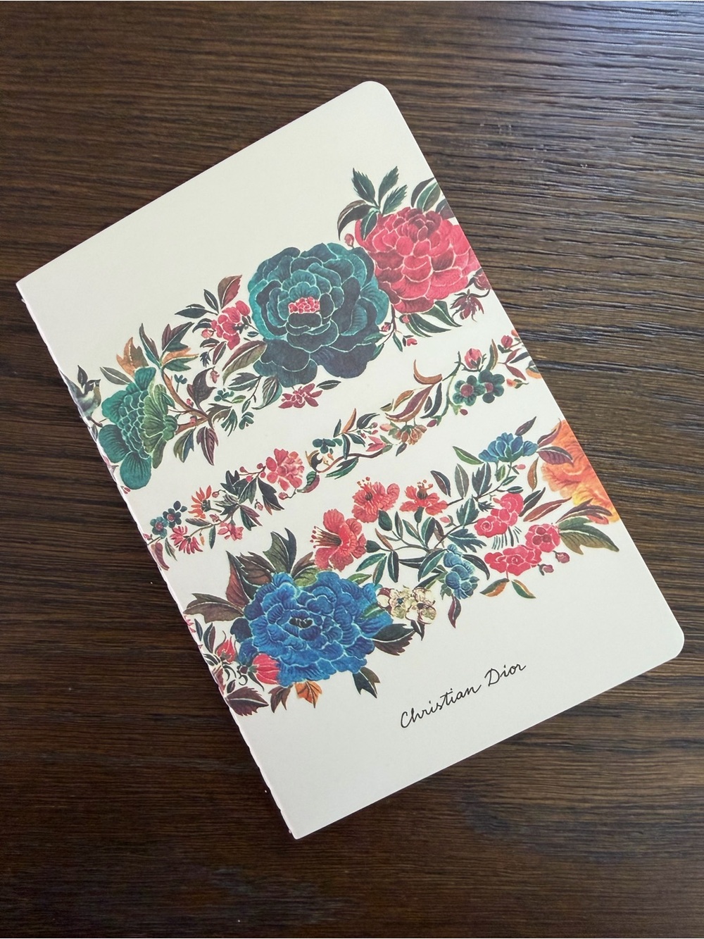 Dior Floral Cream Notebook with Multicolor Blooms